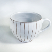 Tasse – bauchig, weiss, mit Streifen, ca. 750 ml 